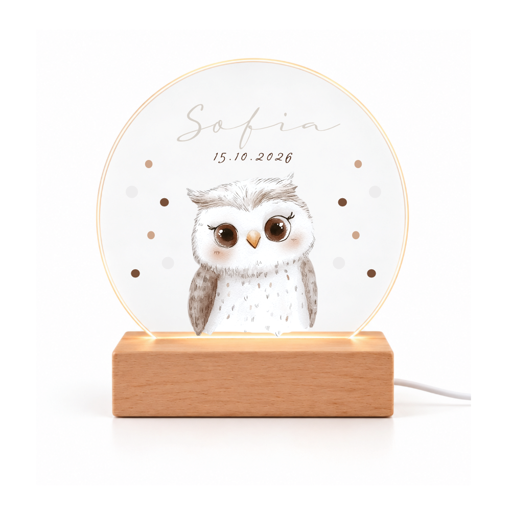 Nachtlicht personalisiert mit Namen & Tiermotiv – LED optional