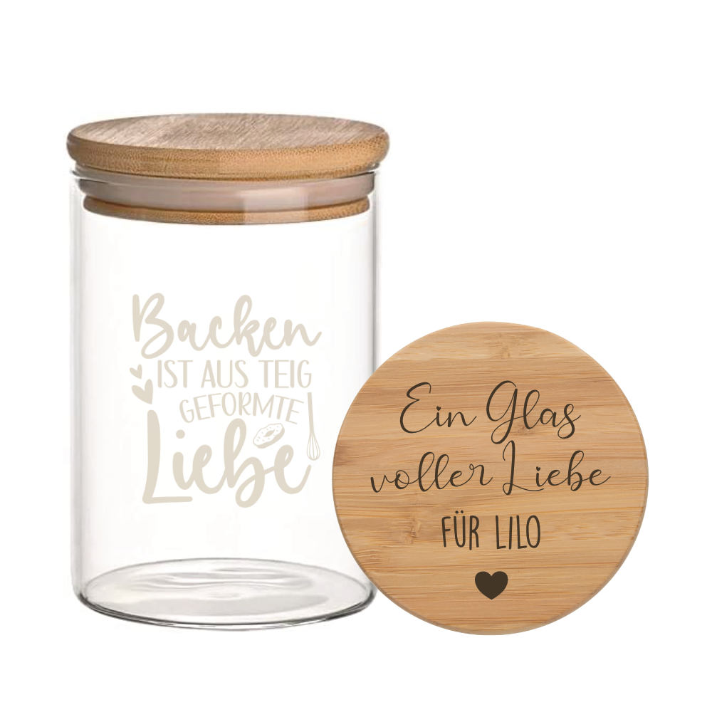 Keksglas mit personalisierter Gravur – Manufaktur Liebevoll