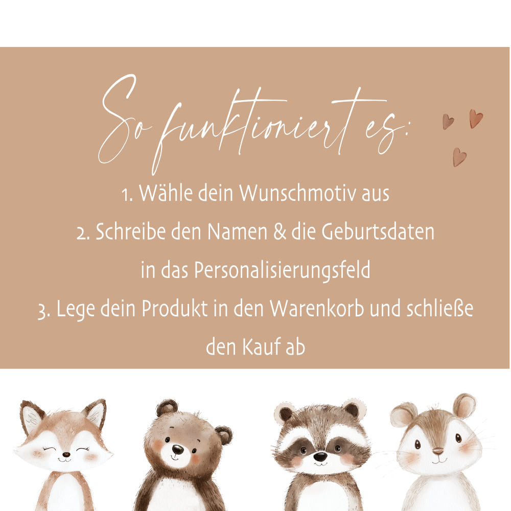 Personalisierte Holzkiste mit Name – Erinnerungskiste für Baby & Kind – Geschenk zur Geburt oder Taufe – 2 Motive & 2 Größen