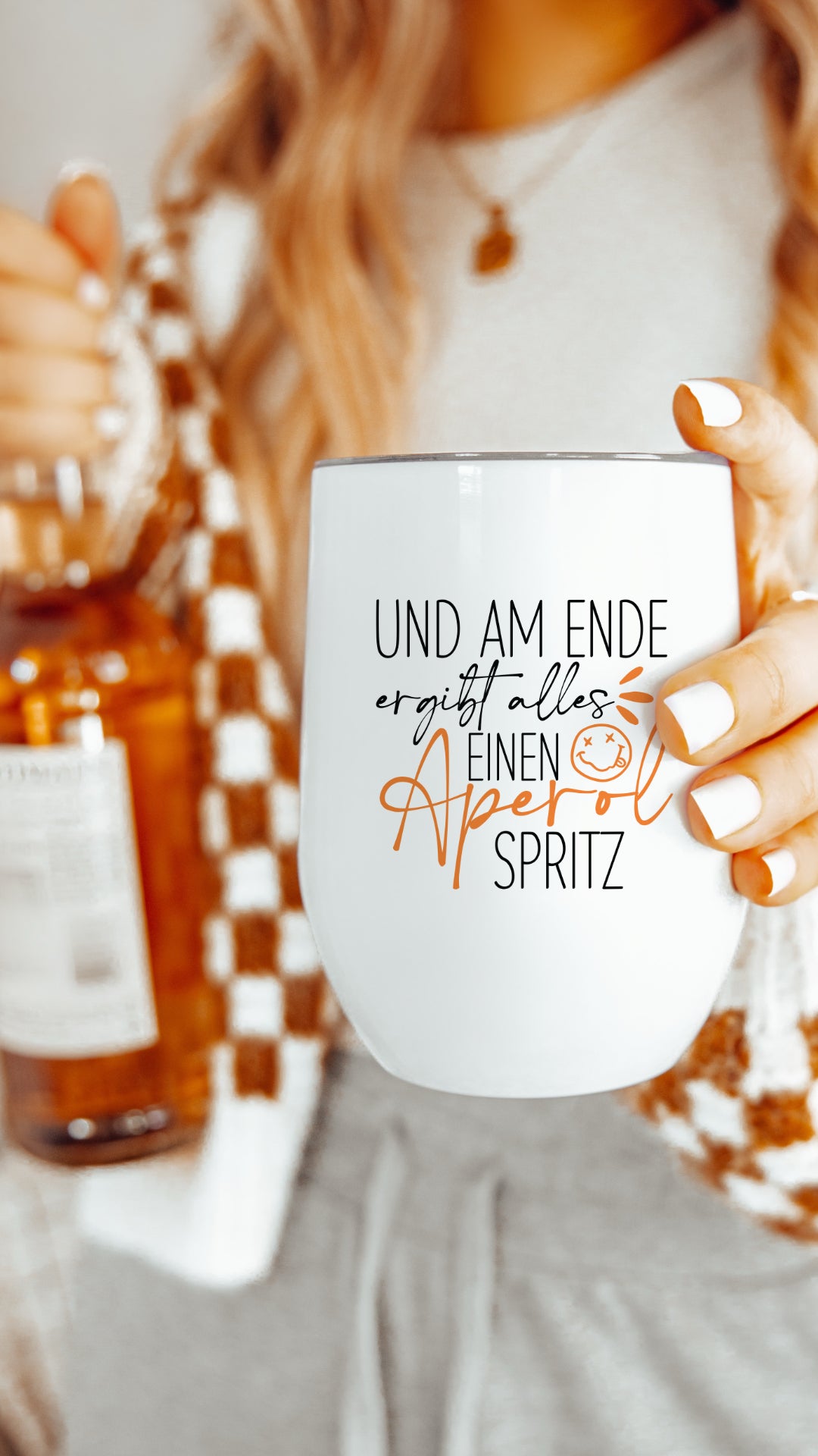 Aperolbecher to go Weinbecher Edelstahl Weinglas Isolierter Becher Aperol Spritz Thermobecher Geschenk Frau Freundin