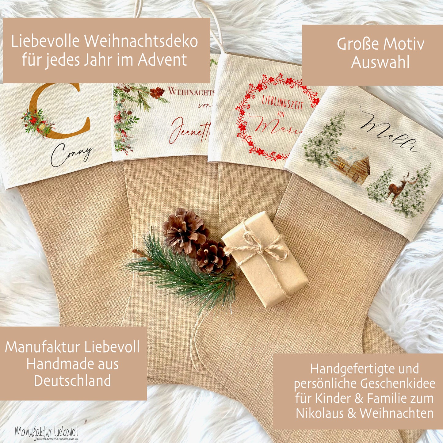 Nikolausstrumpf personalisiert Nikolausstiefel Kinder Erwachsene Weihnachtsstrumpf Name Weihnachtsstiefel Nikolaussocke Weihnachtsgeschenk