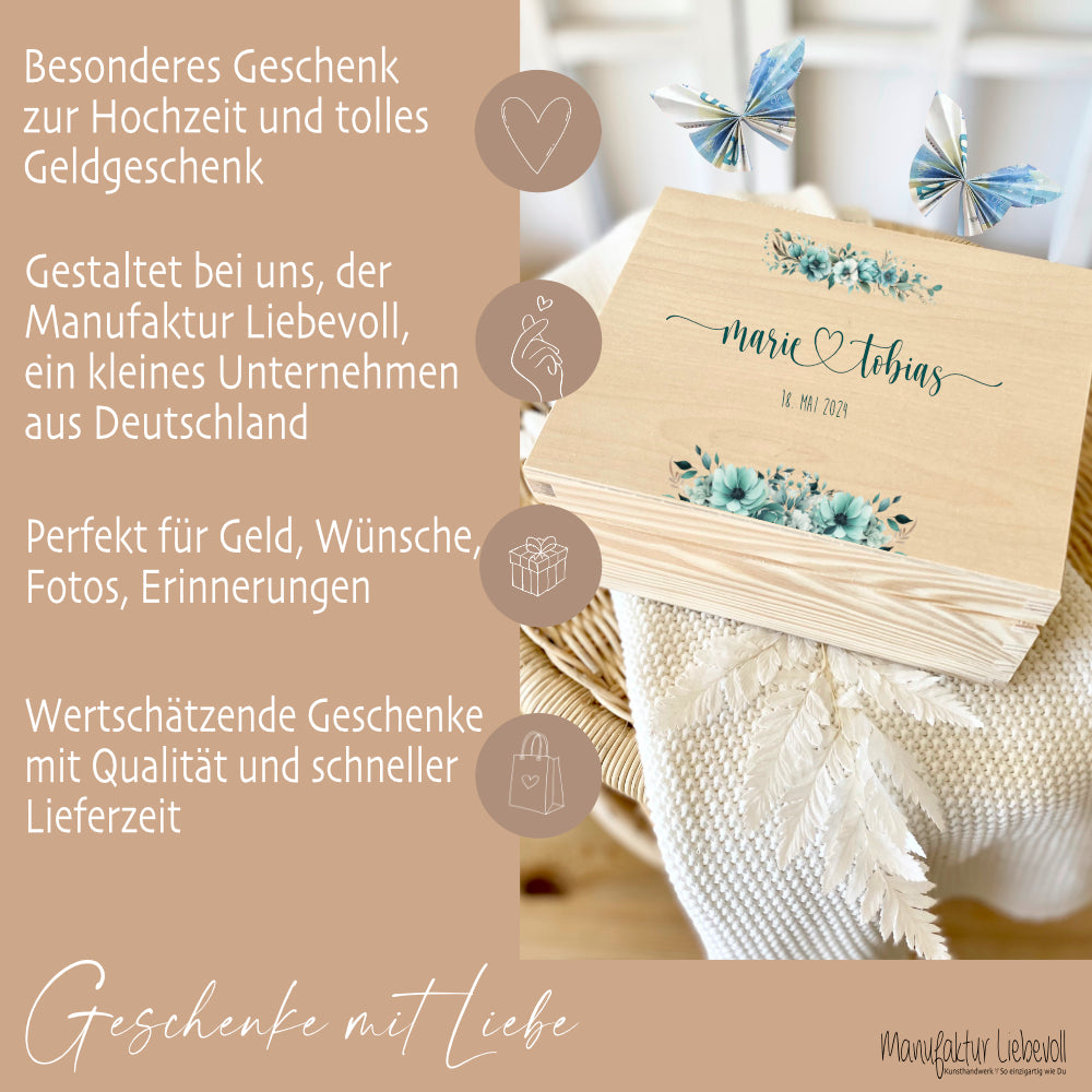 Erinnerungskiste Hochzeitsgeschenk Personalisiert Erinnerungsbox Holzkiste Geldgeschenk Hochzeit Geschenk 