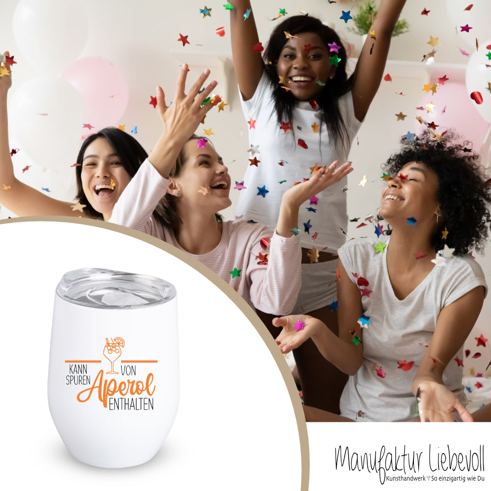 Aperolbecher to go Weinbecher Edelstahl Weinglas Isolierter Becher Aperol Spritz Thermobecher Geschenk Frau Freundin