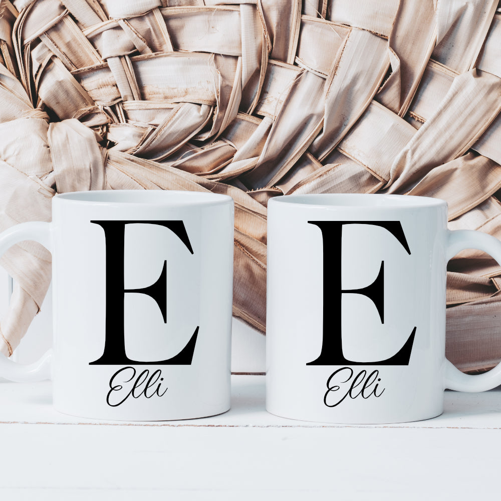 Personalisierte Tasse mit Namen und Buchstaben | 4 Tassenfarben zur Auswahl