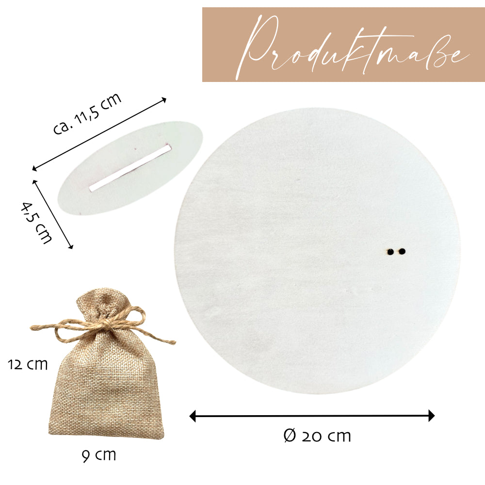 Personalisierte Weihnachtsdeko mit Namen – Holzaufsteller mit Jutesäckchen – Geschenk für Kinder, Mädchen & Jungen – Geldgeschenk Weihnachten, Nikolaus, Julklapp