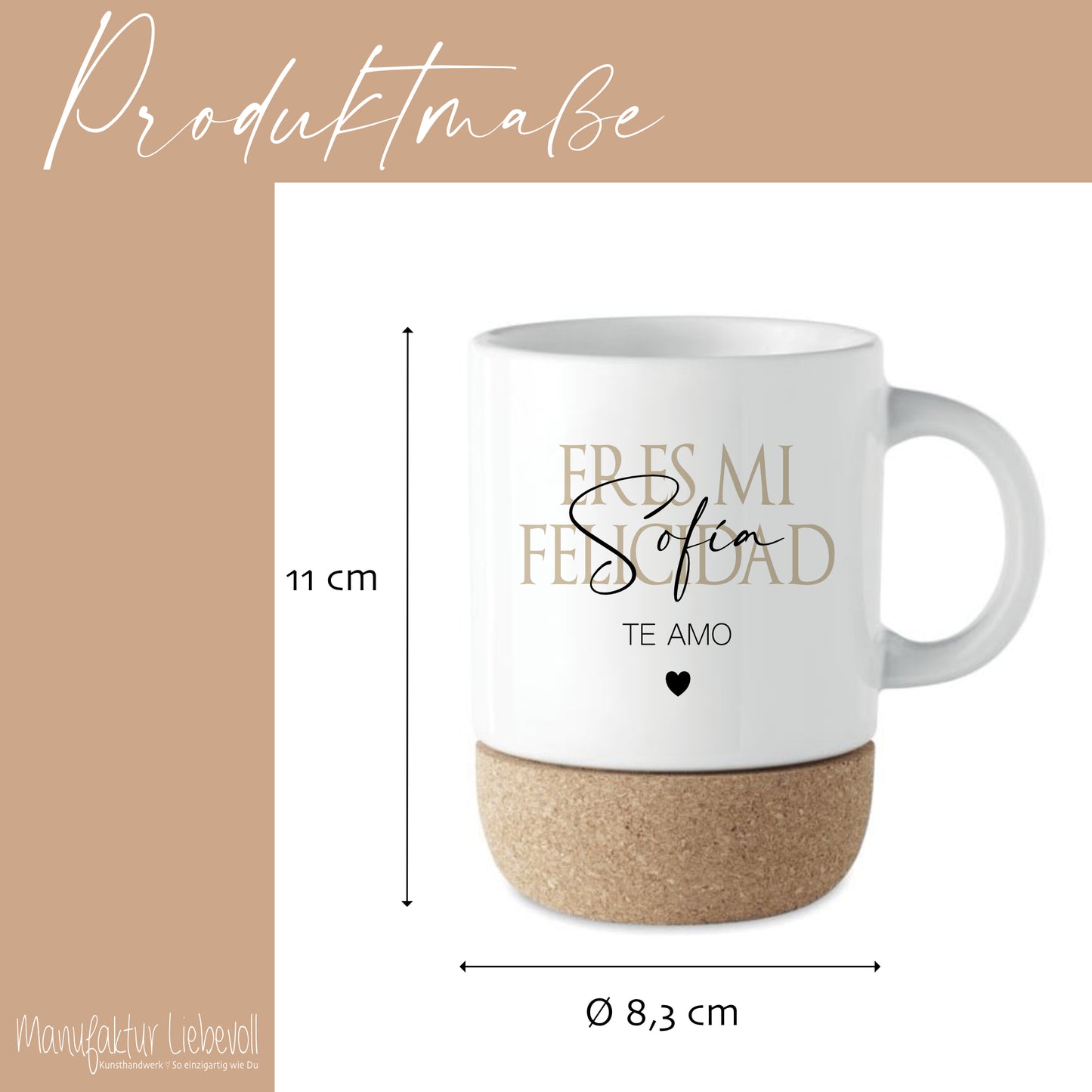 Tasse mit Namen Spruch auf spanisch Kaffeetasse, Tee Tasse Geschenk Geburtstag, Te amo Geschenk Frau Mama Freundin Geburtstagsgeschenk Valentinstag