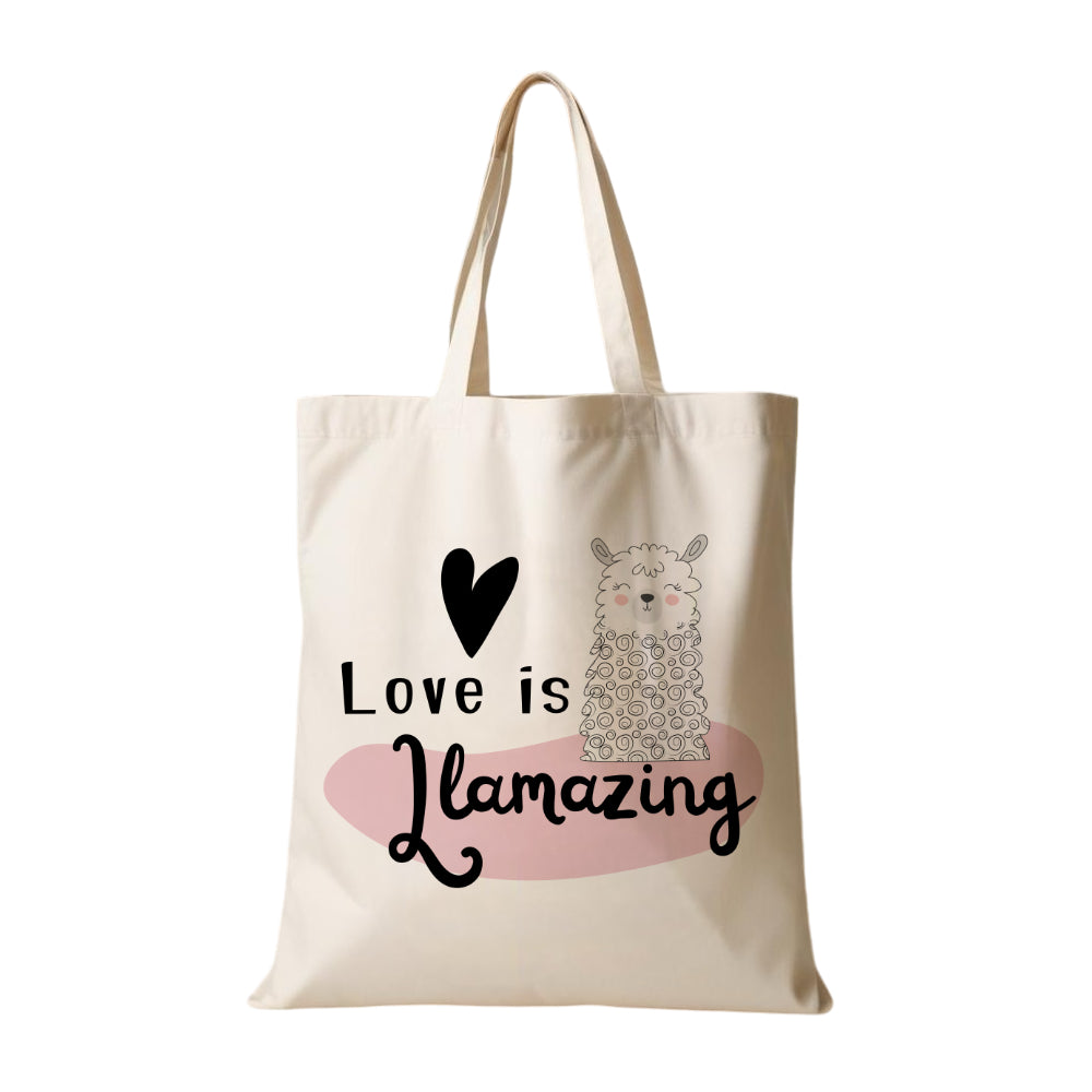 Stoffbeutel Lama Stofftasche Spruch Llamasté, Lächle... anspucken, Love ist Llamazing, No drama Llama