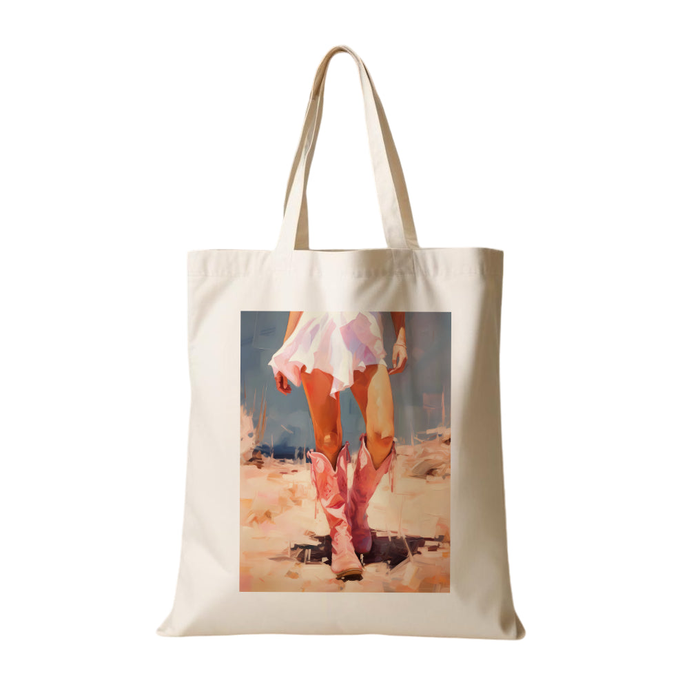 Stoffbeutel bedruckt, Motive: Cowgirl mit Boots, Respectfully, Thank u, next