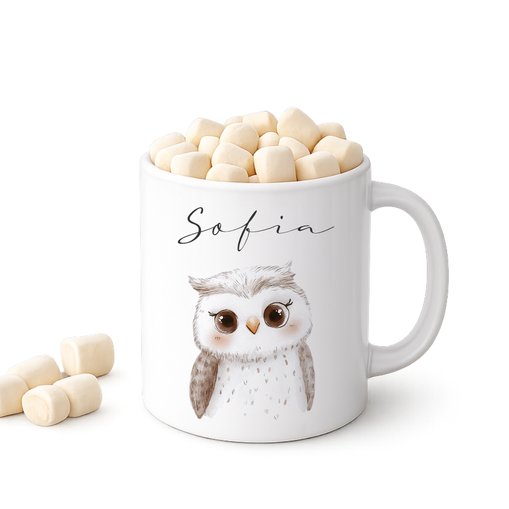 Personalisierte Kindertasse mit Namen – Niedliche Waldtiere