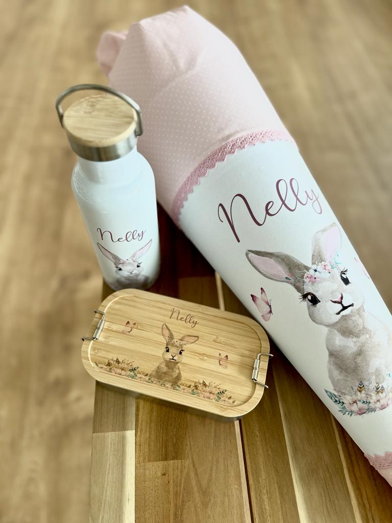 Schultüten Serie Hase mit Namen für Mädchen