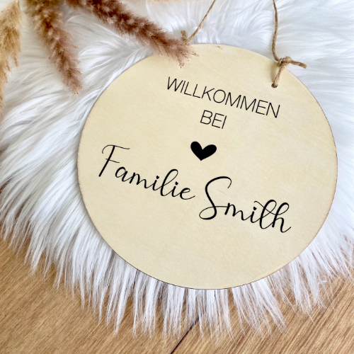 Fußmatte personalisiert mit dem Namen der Familie | Optional als Set mit Türschild erhältlich