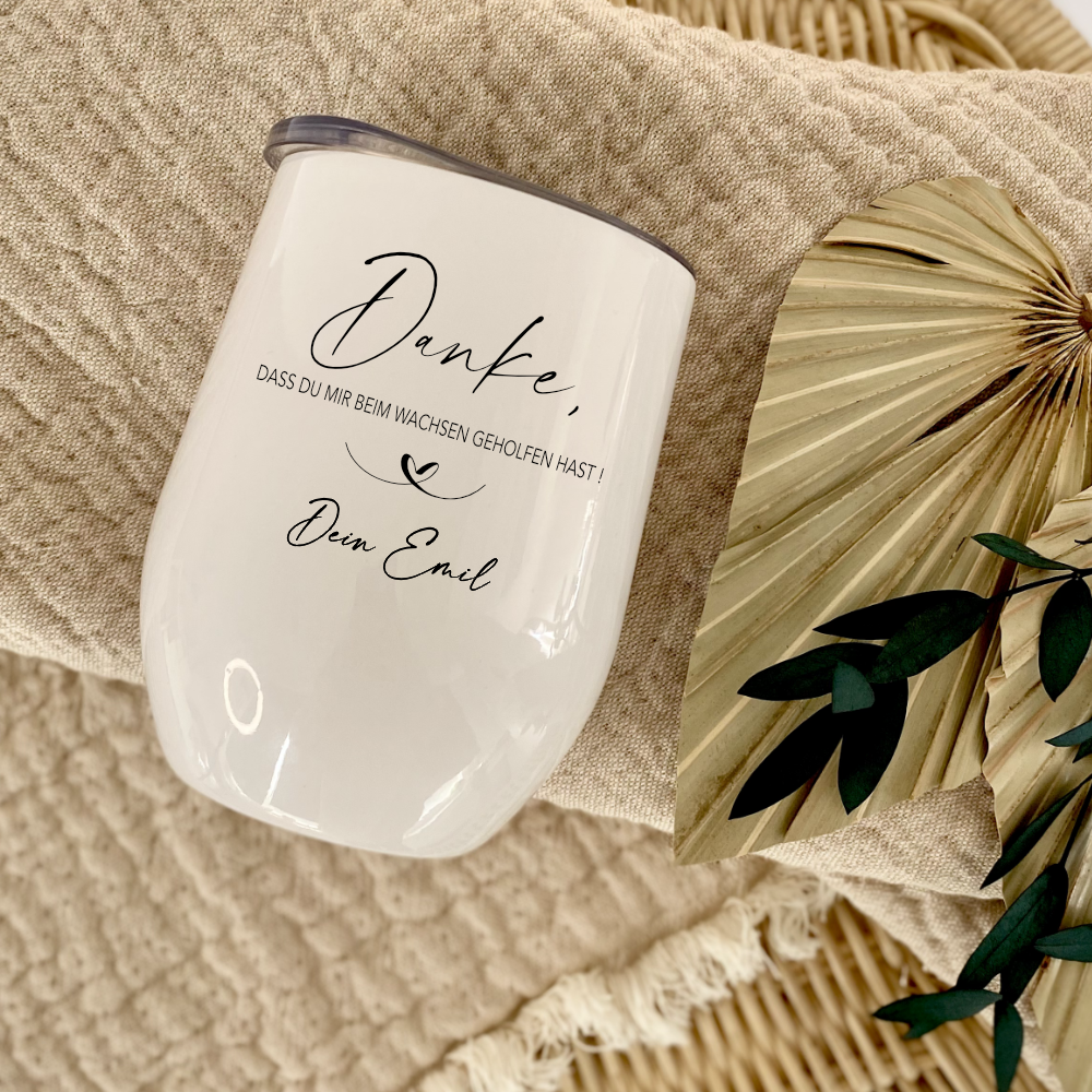 Personalisierter Edelstahlbecher als Dankeschön für Erzieher/innen u. Hebammen | Individuelles Dankeschön