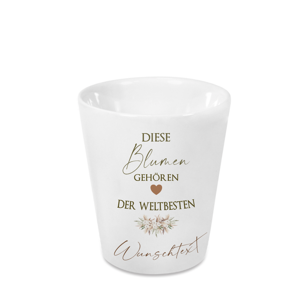 Personalisiertes Sukkulenten-Topf Mit Initiale – Keramik, 8,9 Cm, Mit Holzuntersetzer | Geschenk Für Frauen, Geburtstag