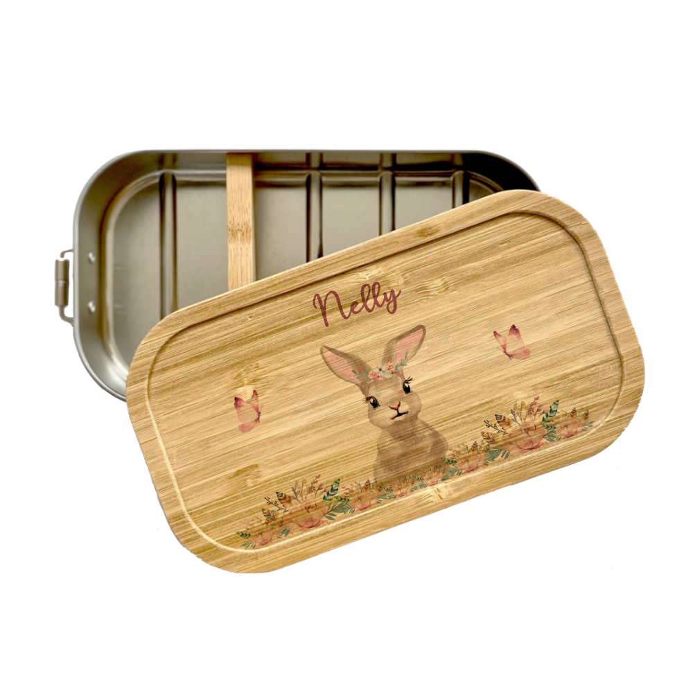 Brotdose Hase Geschenk mit Namen für Mädchen