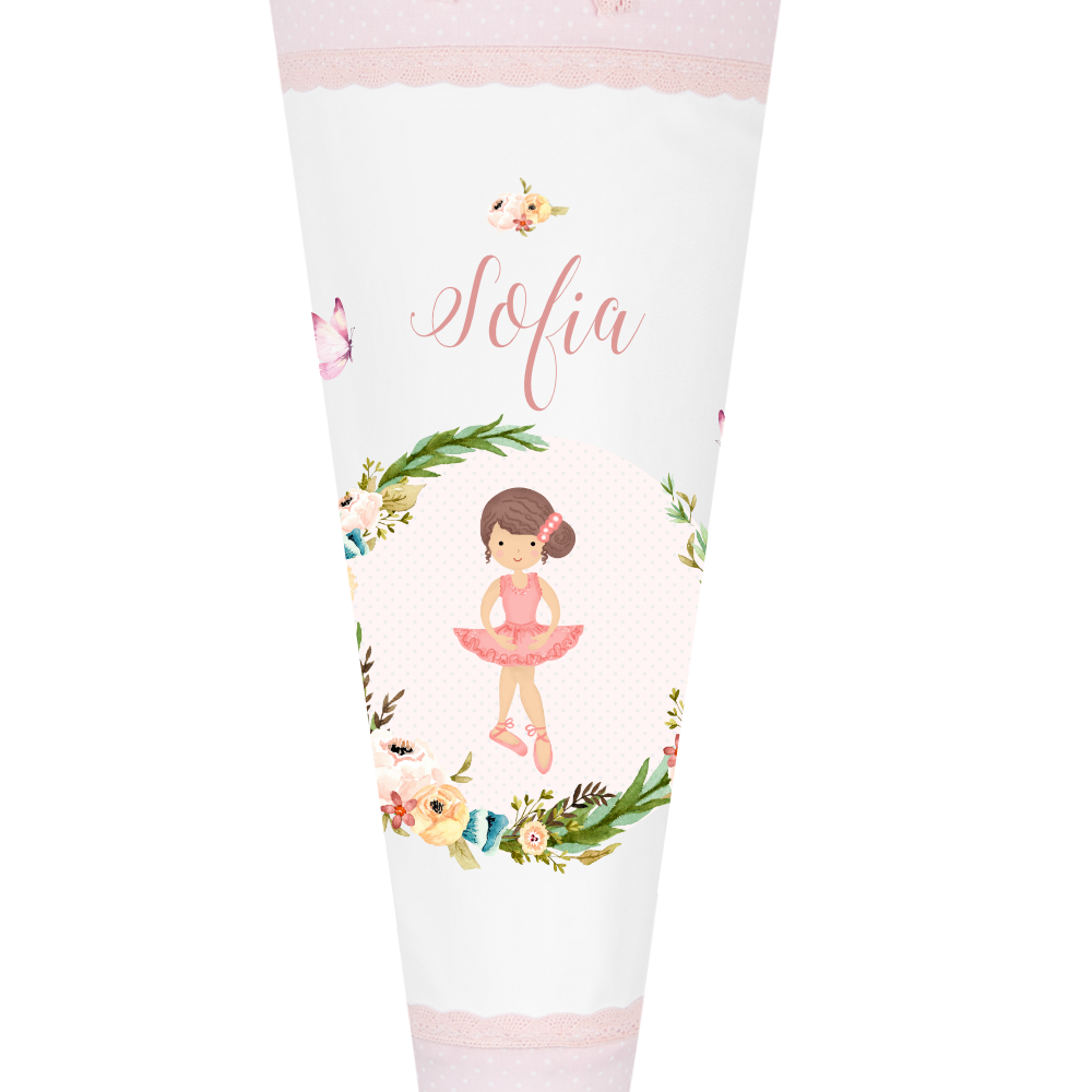 Schultüte handgefertigt mit Motiv Ballerina