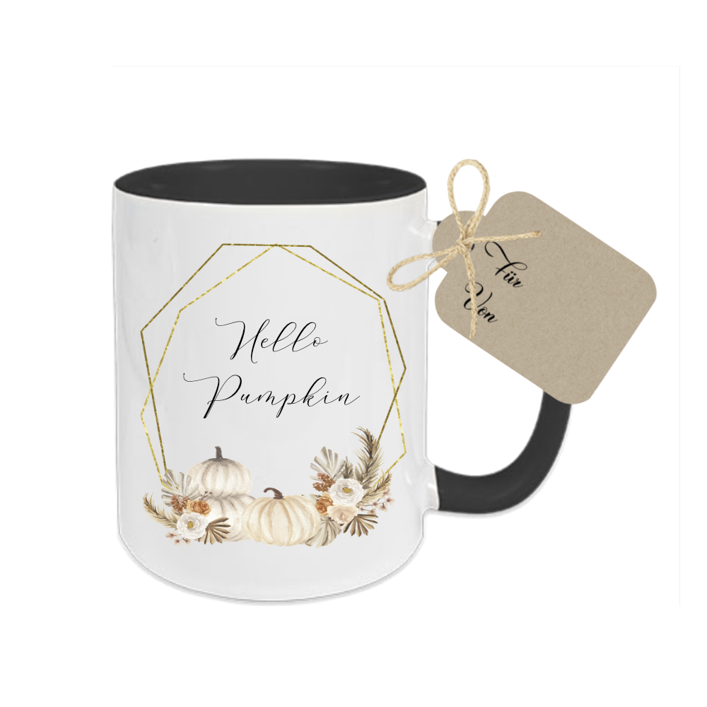 Tasse Hello Pumpkin mit Namen.