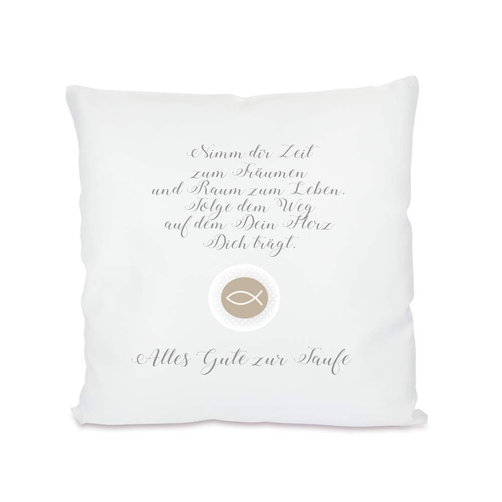 Kissen zur Taufe mit schönem Spruch | Liebevolle Geschenkidee für das Taufkind | Schönes Taufgeschenk für Mädchen und Jungen