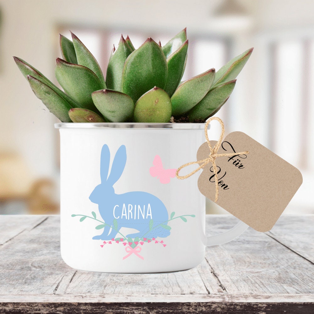 Tasse zu Ostern mit Osterhase und Namen personalisiert | Schöne Geschenkidee zum Osterfest | 3 Motivvarianten zur Auswahl