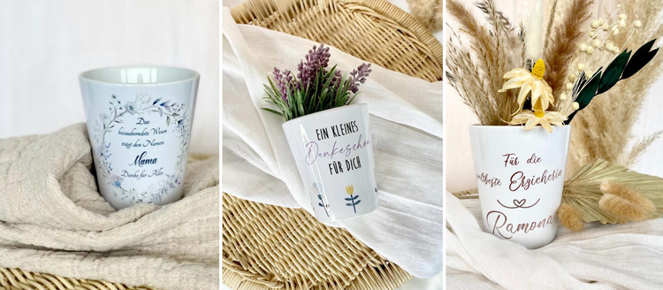 Blumentöpfe - Die personalisierte Geschenkidee.