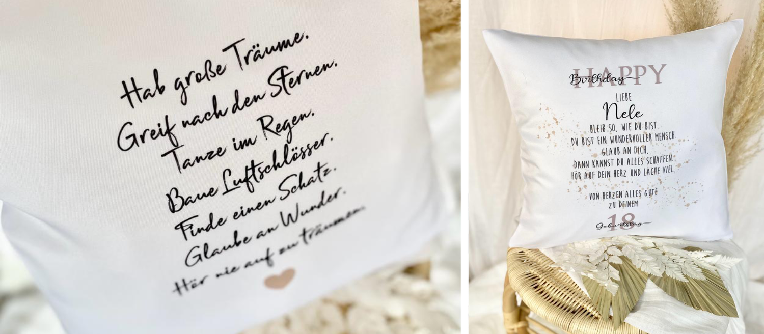 Personalisierte Kissen - Geschenke.