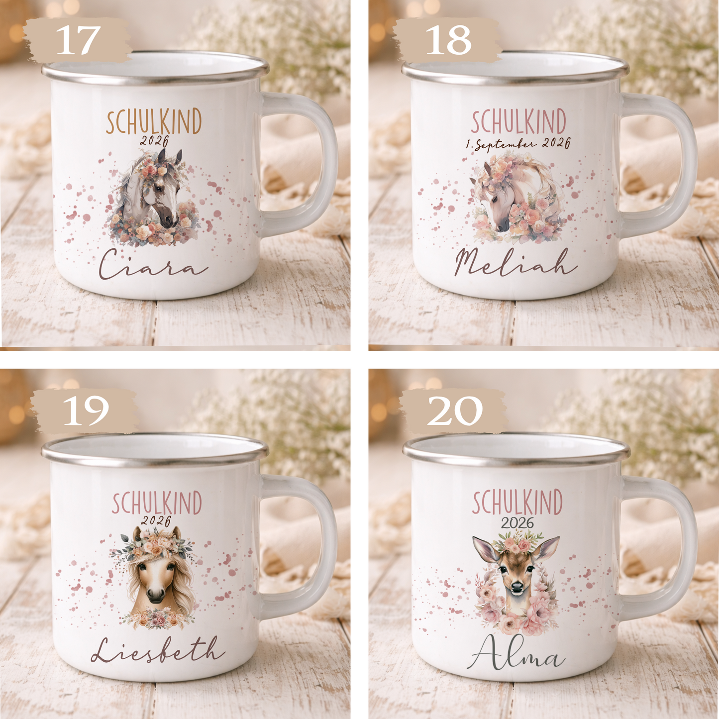 Einschulung Geschenk Schulkind 2026 I Personalisierte Kinder Tasse mit Namen viele Motive I Mädchen Einschulung Junge Geschenk Schulstart
