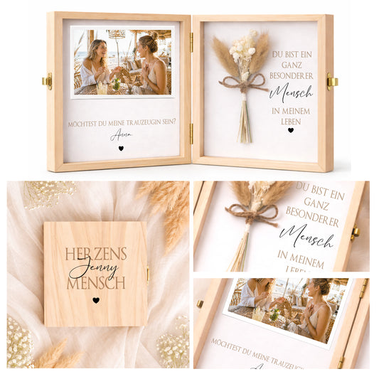 Trauzeugin Trauzeuge fragen Geschenk | Hochzeit Geschenk personalisiert | Willst du meine Trauzeugin / mein Trauzeuge sein I Foto Holzbox
