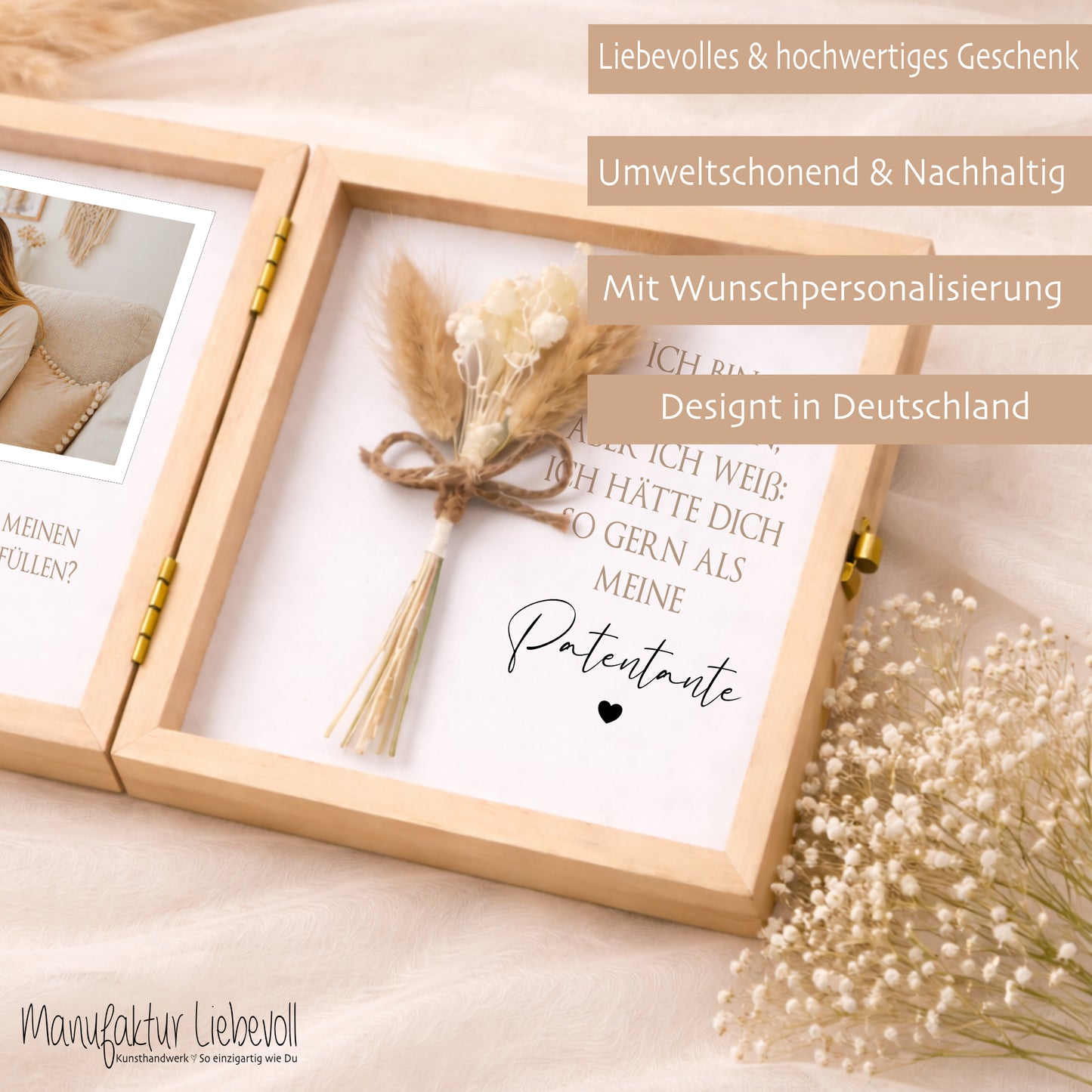 Taufe Geschenk Patentante - Patenonkel fragen | Personalisierte Holzbox mit Namen | Willst du meine Patentante / mein Patenonkel werden