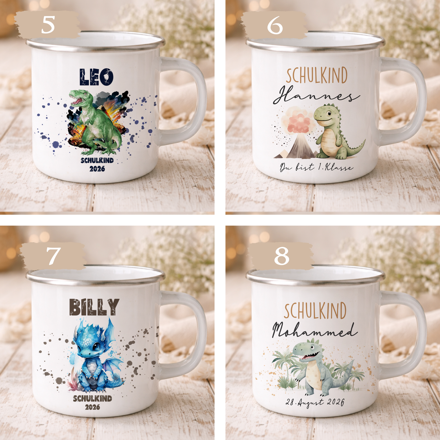 Einschulung Geschenk Schulkind 2026 I Personalisierte Kinder Tasse mit Namen viele Motive I Mädchen Einschulung Junge Geschenk Schulstart