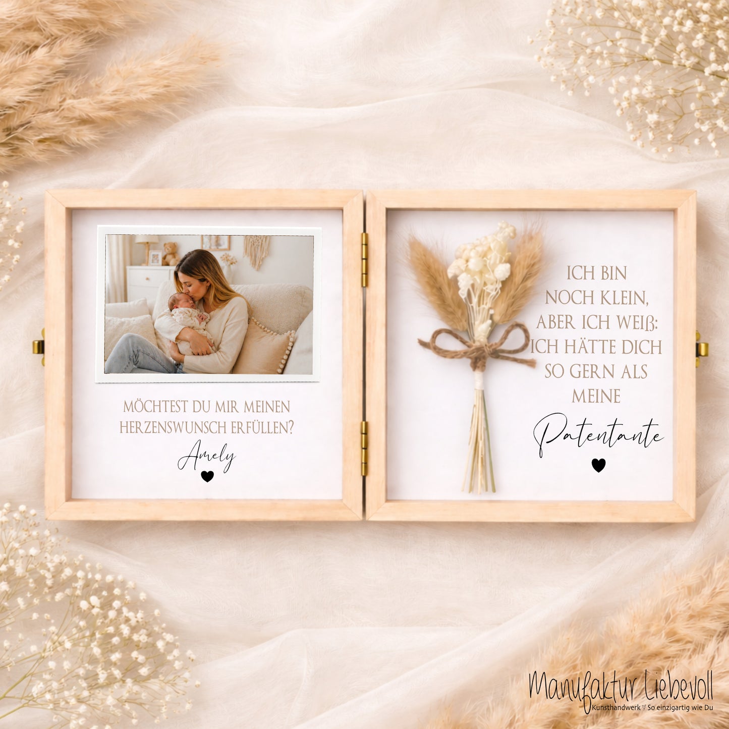 Taufe Geschenk Patentante - Patenonkel fragen | Personalisierte Holzbox mit Namen | Willst du meine Patentante / mein Patenonkel werden