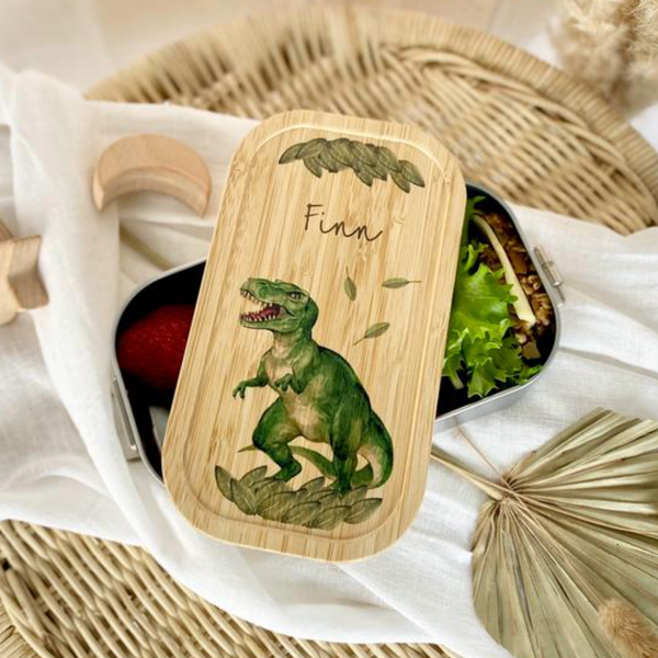 Bento Lunchbox Midi Dino – Brotdose Für Jungs Mit Namen, 900 Ml, Blau Bento Box Kinder