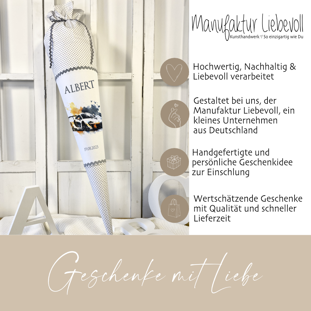 Personalisiert Schultüte Für Jungen - Fußball Motiv 28cm & 80cm Mit Namen Bedruckt