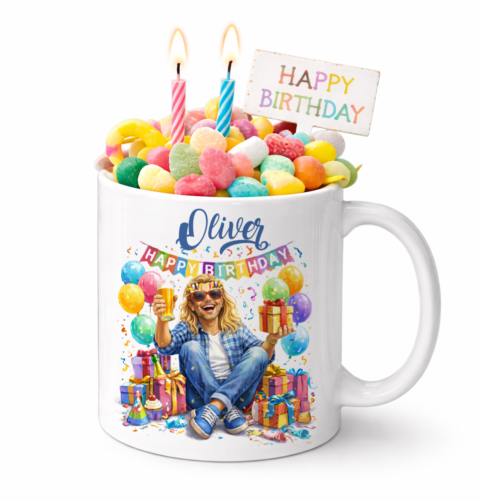 Personalisierte Geburtstags-Tasse mit Name – Lustiges Geschenk für Frauen & Männer