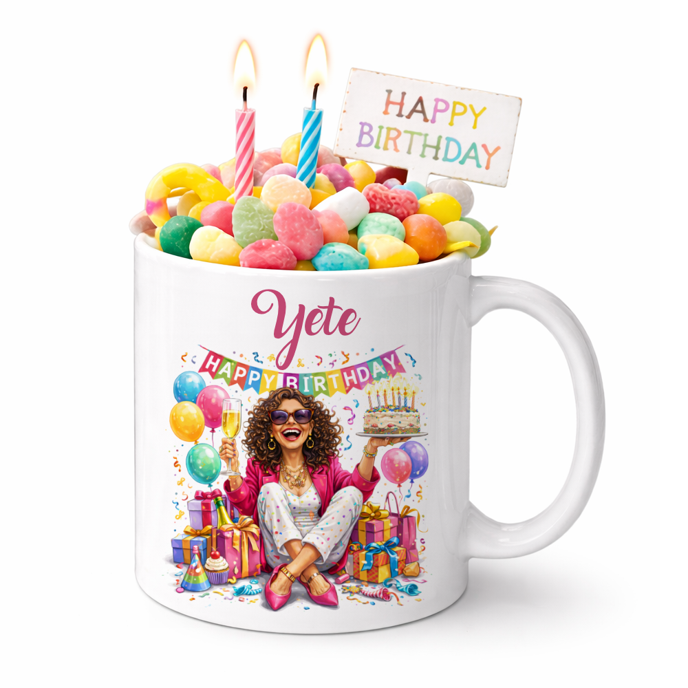 Personalisierte Geburtstags-Tasse mit Name – Lustiges Geschenk für Frauen & Männer