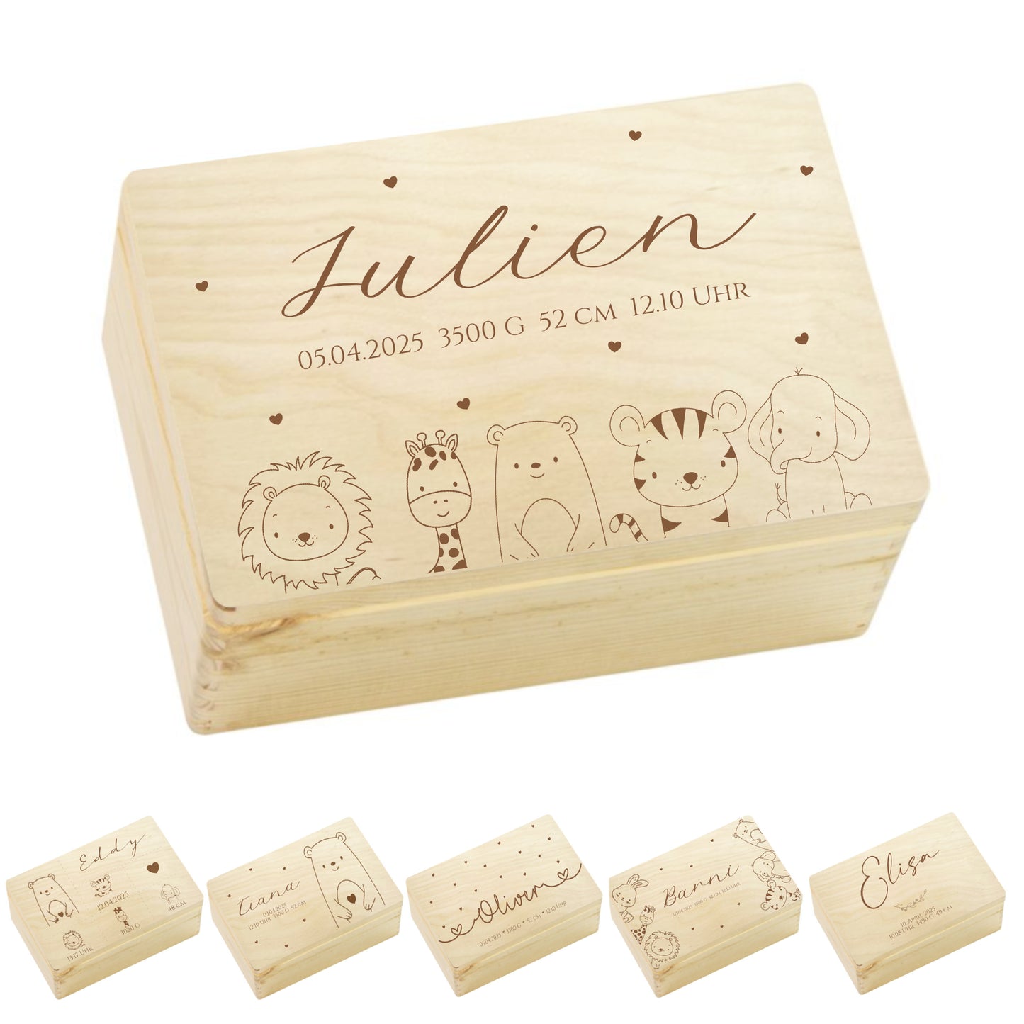 Erinnerungsbox Baby Personalisiert Baby Erinnerungskiste aus Holz Babygeschenk Geschenk zur Geburt Taufe Geburtsgeschenk Taufgeschenk Mädchen Junge