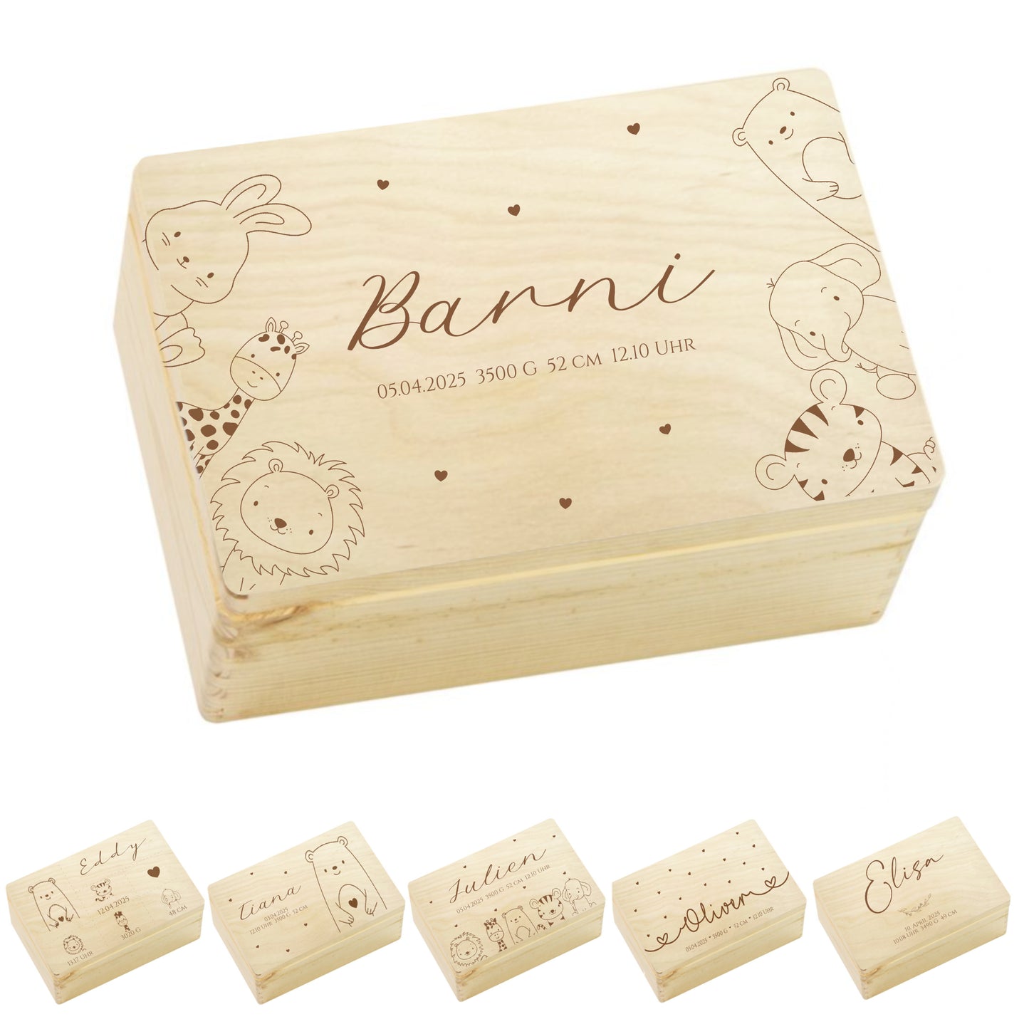 Erinnerungsbox Baby Personalisiert Baby Erinnerungskiste aus Holz Babygeschenk Geschenk zur Geburt Taufe Geburtsgeschenk Taufgeschenk Mädchen Junge