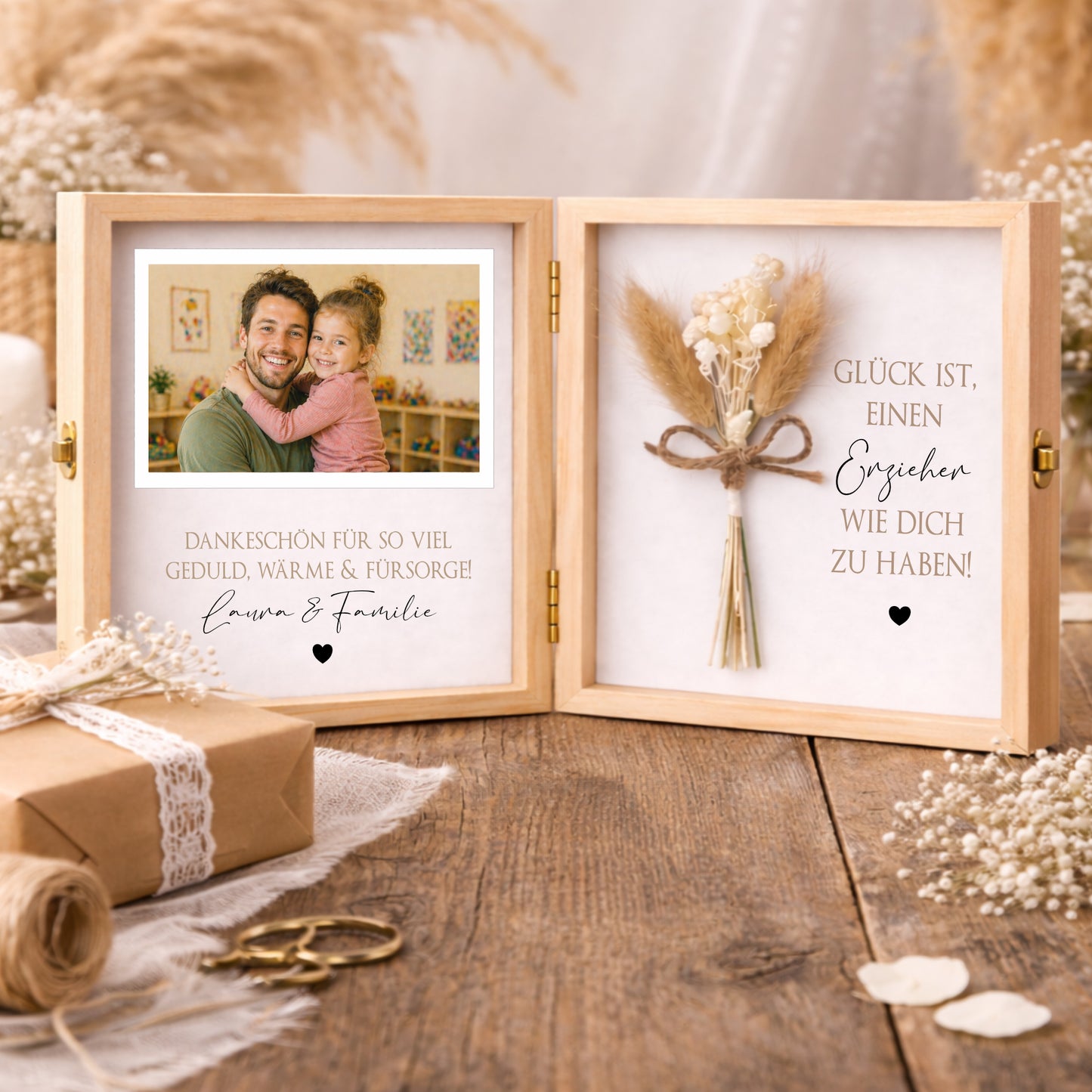 Erzieherin Geschenk personalisiert | Abschiedsgeschenk Kita Kindergarten | Danke Geschenk Erzieherin Holzbox Dankeschön mit Namen des Kind