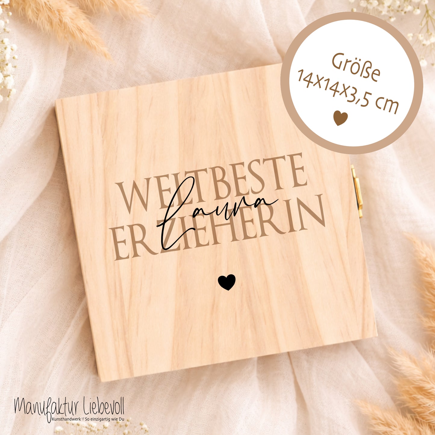 Erzieherin Geschenk personalisiert | Abschiedsgeschenk Kita Kindergarten | Danke Geschenk Erzieherin Holzbox Dankeschön mit Namen des Kind