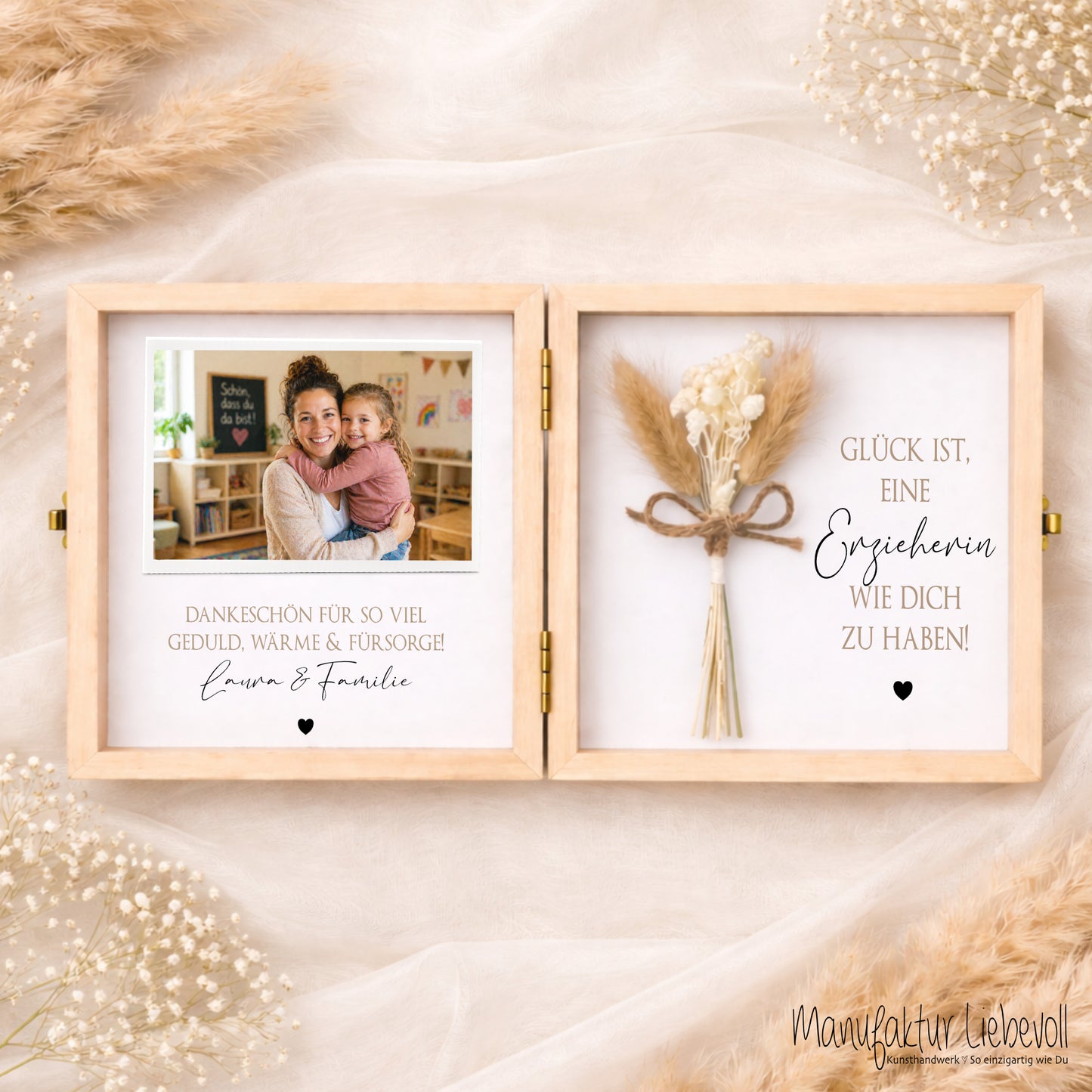 Erzieherin Geschenk personalisiert | Abschiedsgeschenk Kita Kindergarten | Danke Geschenk Erzieherin Holzbox Dankeschön mit Namen des Kind