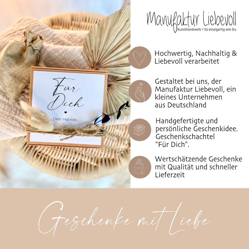 Geschenkverpackung "Für Dich" mit personalisierten Wunschtext, Geldgeschenk: Geburtstag, Ruhestand, Abschied, Dankeschön