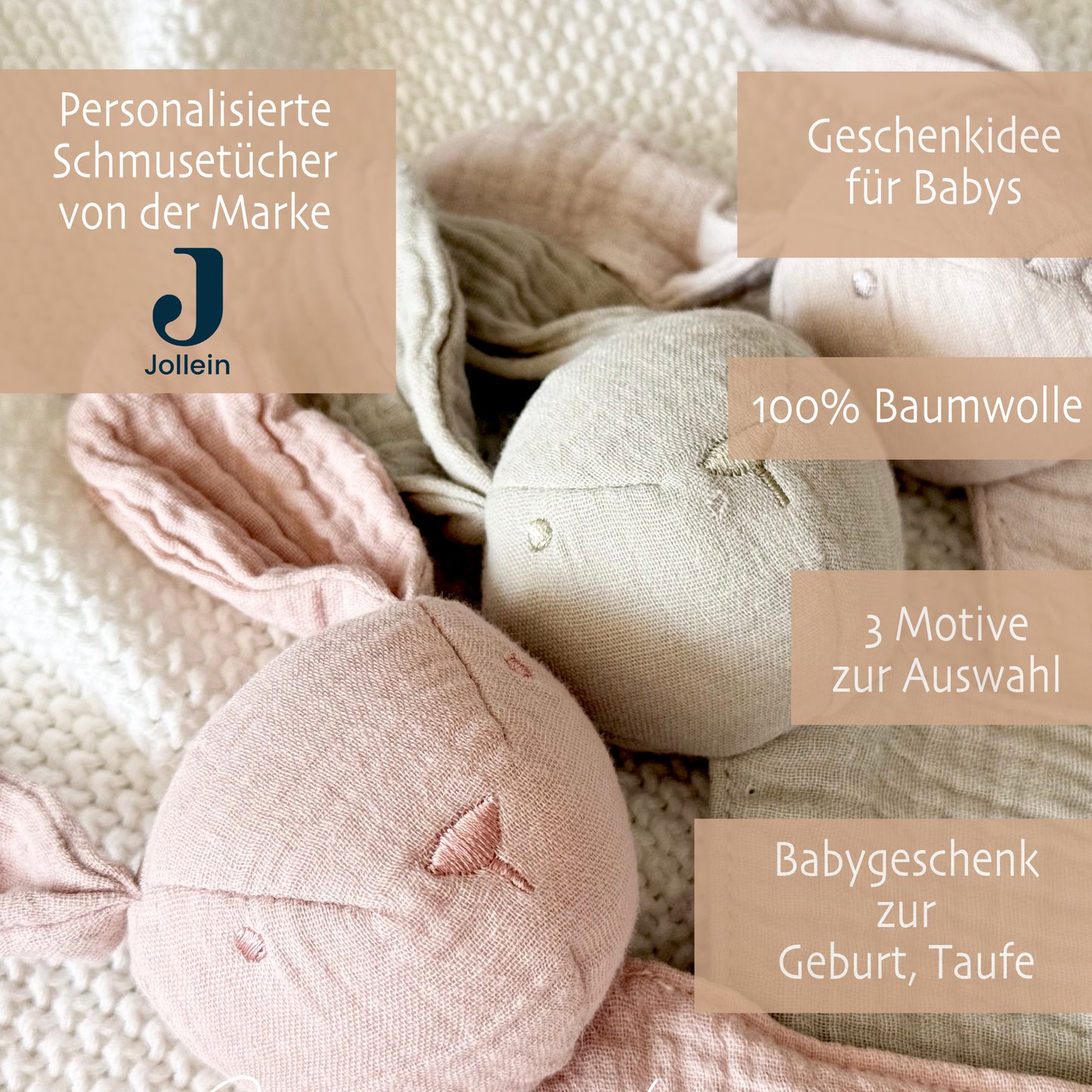 Schnuffeltuch Baby mit Namen Kuscheltuch personalisiert Geschenke Baby Schmusetuch Baby Kuscheltier Hase Babygeschenk