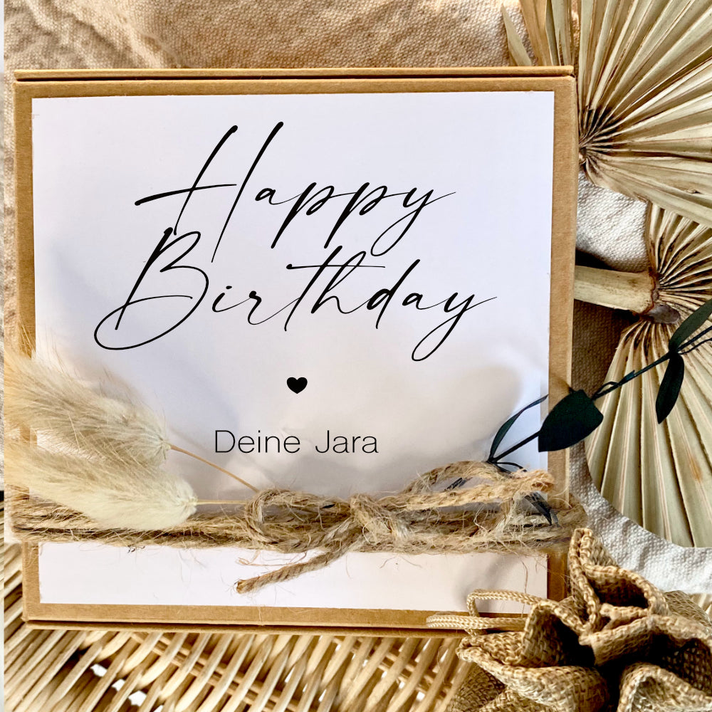 Geschenkverpackung "Happy Birthday" mit personalisierten Wunschtext, Geldgeschenk: Geburtstag, Geburtstagsgeschenk