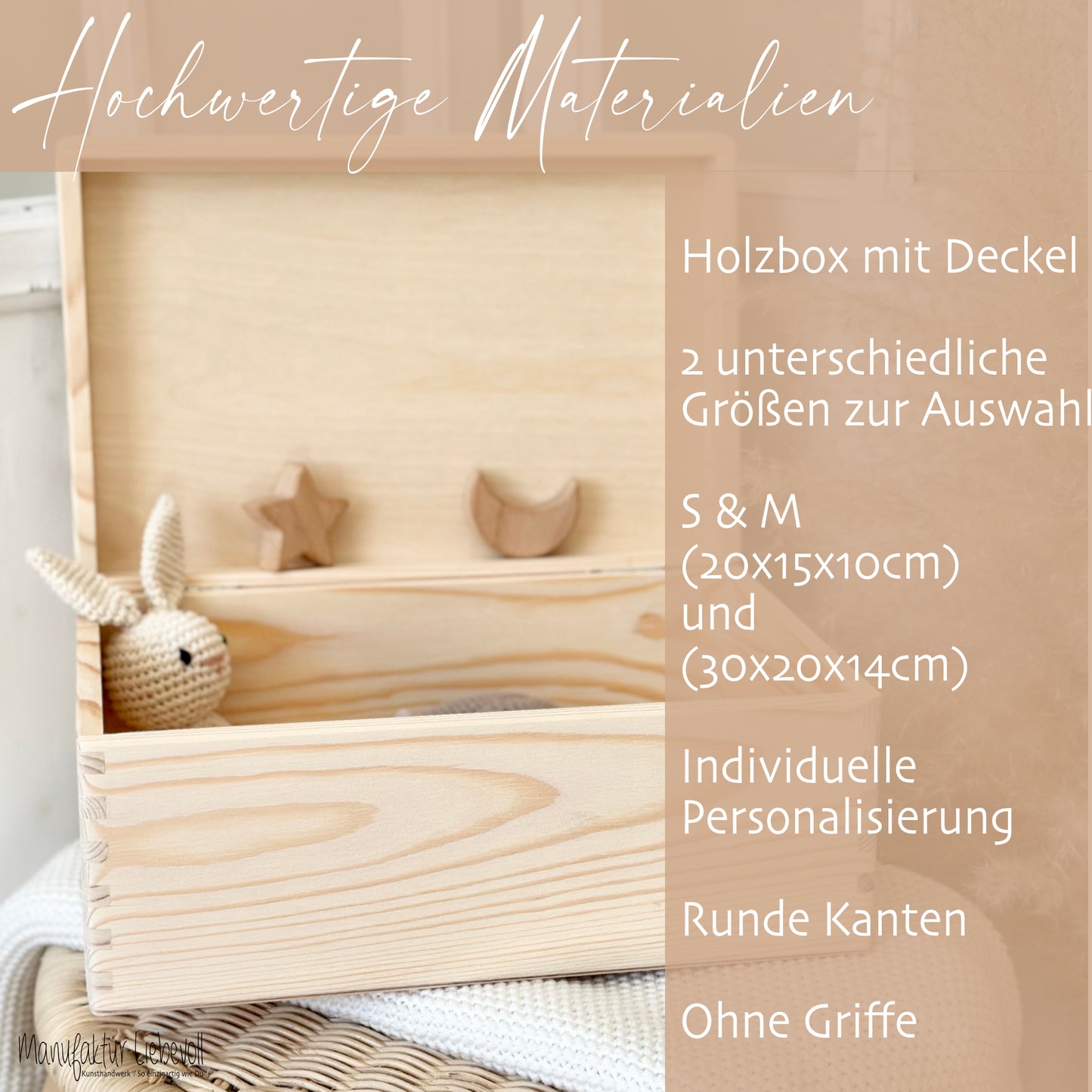 Erinnerungsbox Baby Personalisiert Baby Erinnerungskiste aus Holz Babygeschenk Geschenk zur Geburt Taufe Geburtsgeschenk Taufgeschenk Mädchen Junge