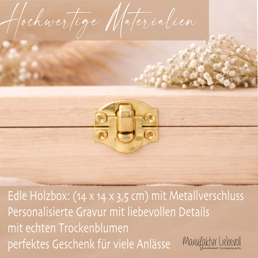 Geschenk Freundin personalisiert | Beste Freundin Geschenk Geburtstag Weihnachten | Fotogeschenk Holzbox mit Namen I Dankeschön Freundin