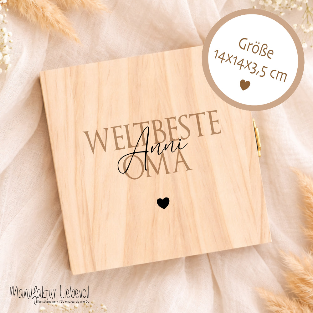 Geschenk Oma Opa personalisiert | Geschenk Uroma Uropa | Geburtstagsgeschenk Großeltern | Fotogeschenk Holzbox I Geschenk Enkelkinder Namen