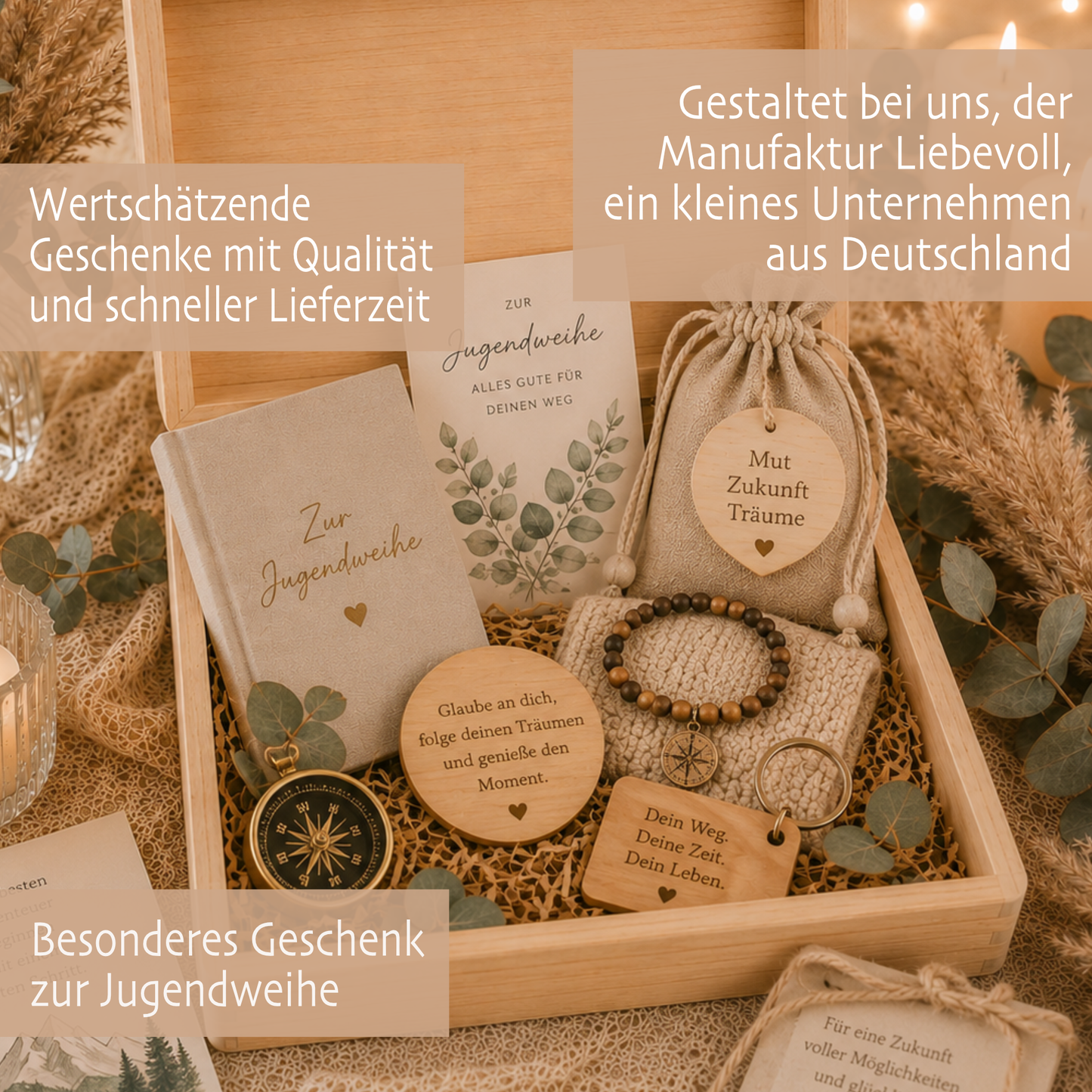 Personalisierte Erinnerungskiste Jugendweihe mit Namen & Datum | Geschenk zur Jugendweihe Mädchen Junge | Holzbox Jugendfeier | Erinnerungsbox Jugendweihe