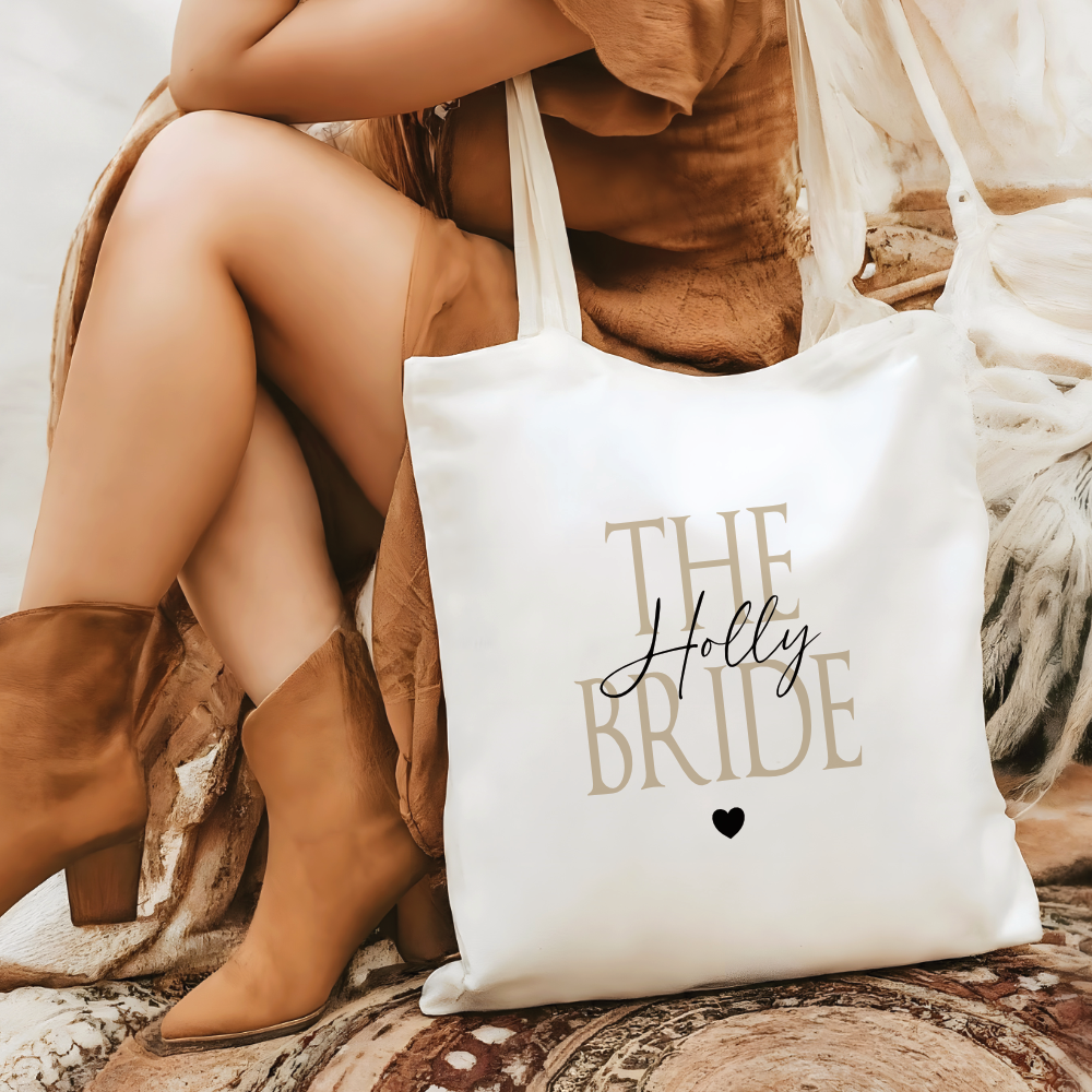 Personalisierter Stoffbeutel zum JGA, 2 Motive: The Bride und Team Bride