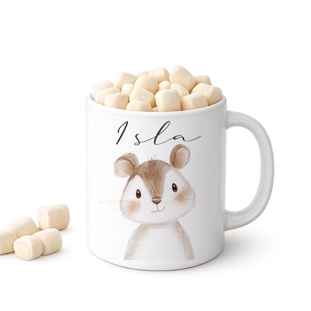 Personalisierte Kindertasse mit Namen – Niedliche Waldtiere