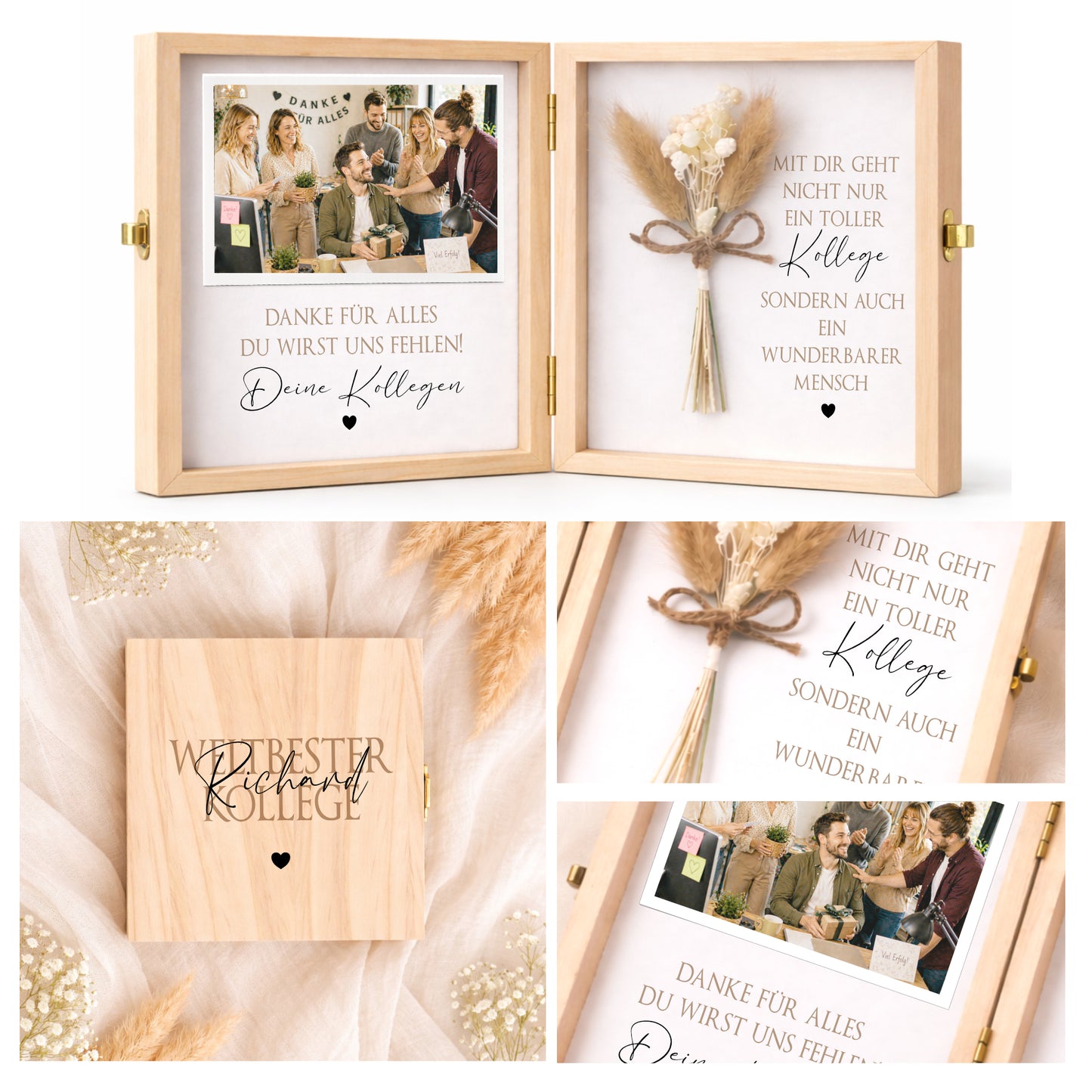 Abschiedsgeschenk Kollegin Kollege personalisiert | Jobwechsel Geschenk | Danke Geschenk Arbeit Holzbox mit Namen