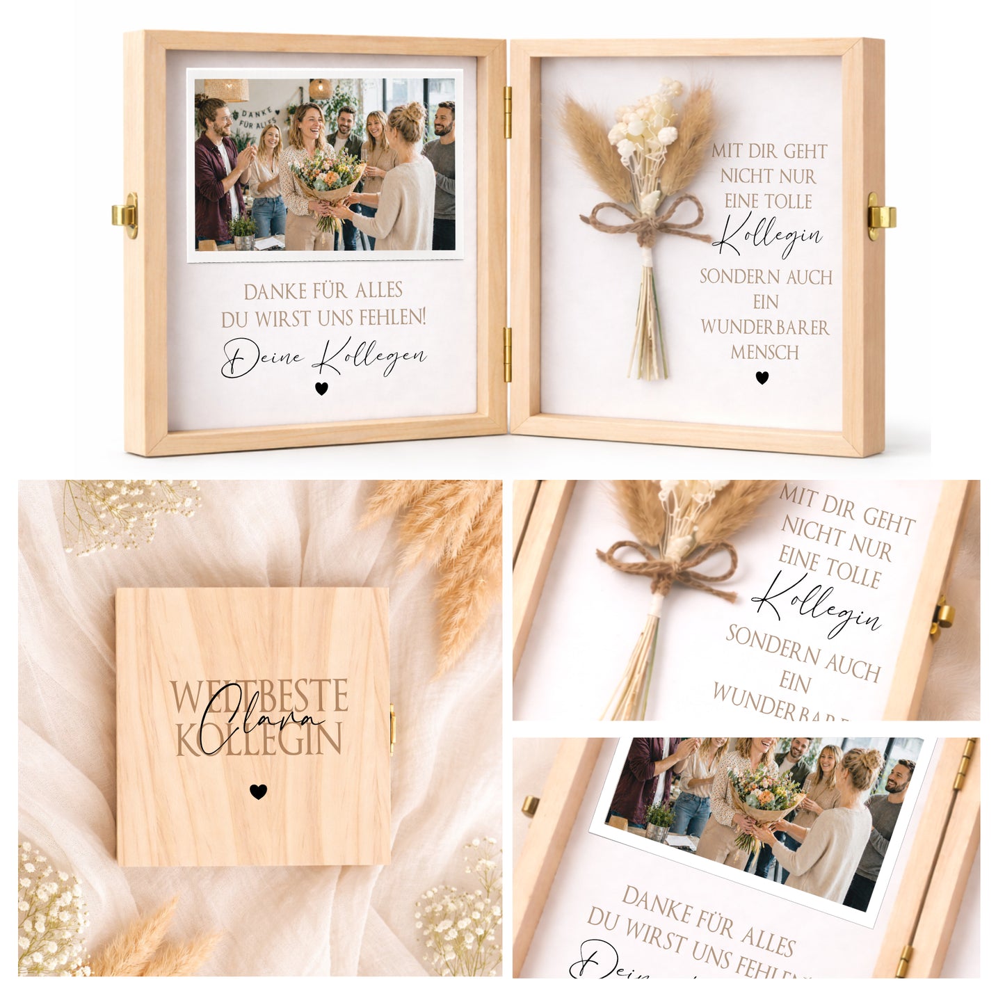 Abschiedsgeschenk Kollegin Kollege personalisiert | Jobwechsel Geschenk | Danke Geschenk Arbeit Holzbox mit Namen