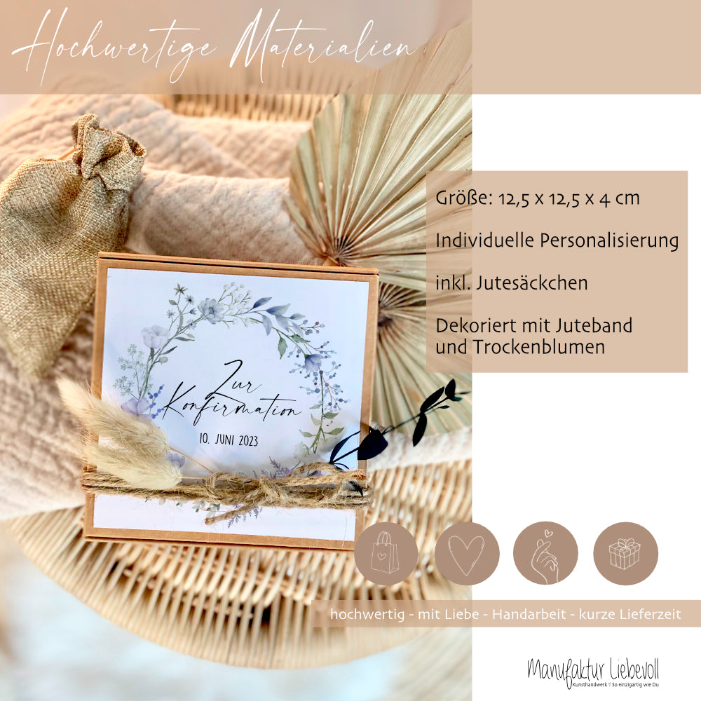 Geldgeschenk zur Konfirmation, Personalisierte Verpackung, Konfirmationsgeschenk